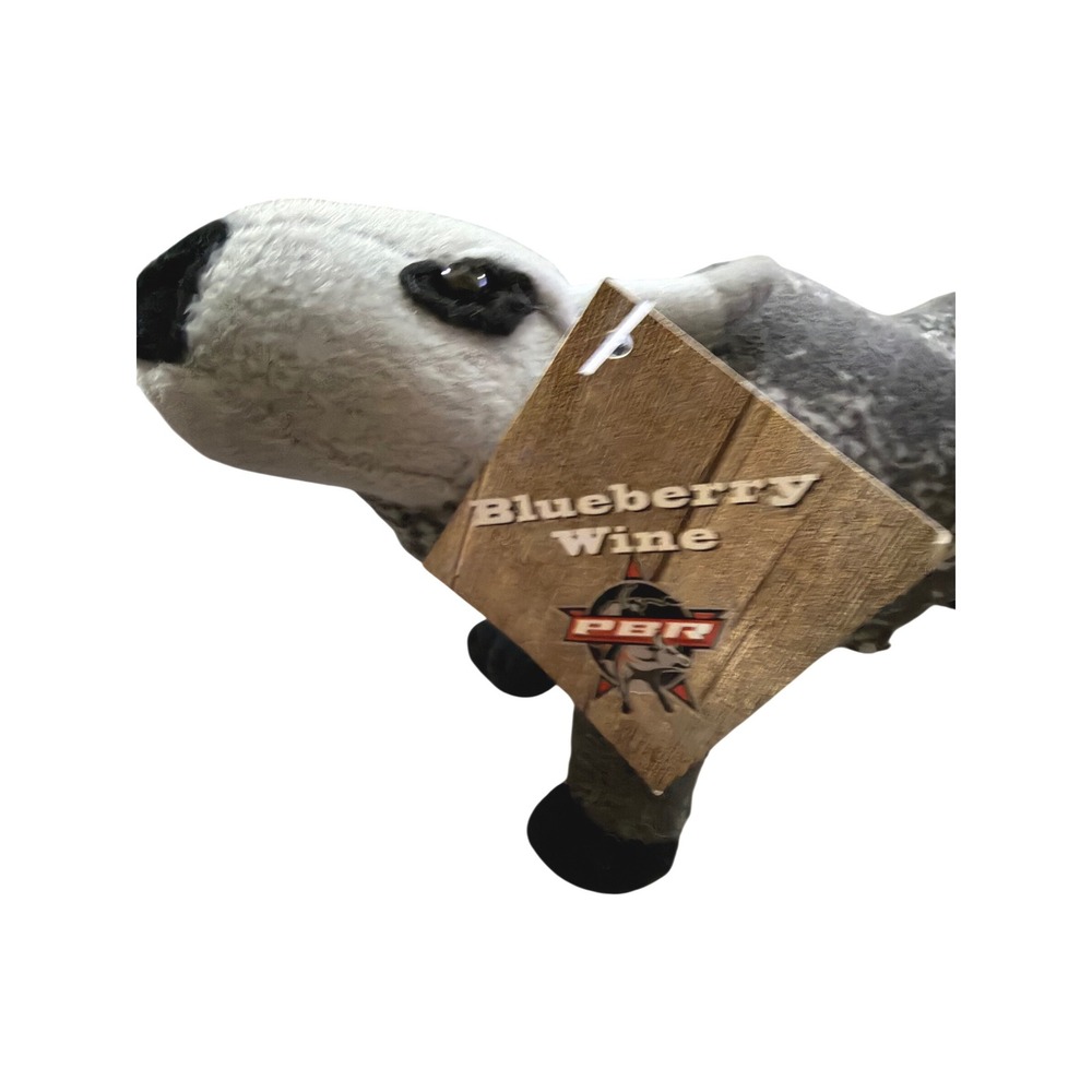 PBR Professional Bull Riders Blueberry Wine Plush Bull Gray Spotted Rodeo ‎ NWT